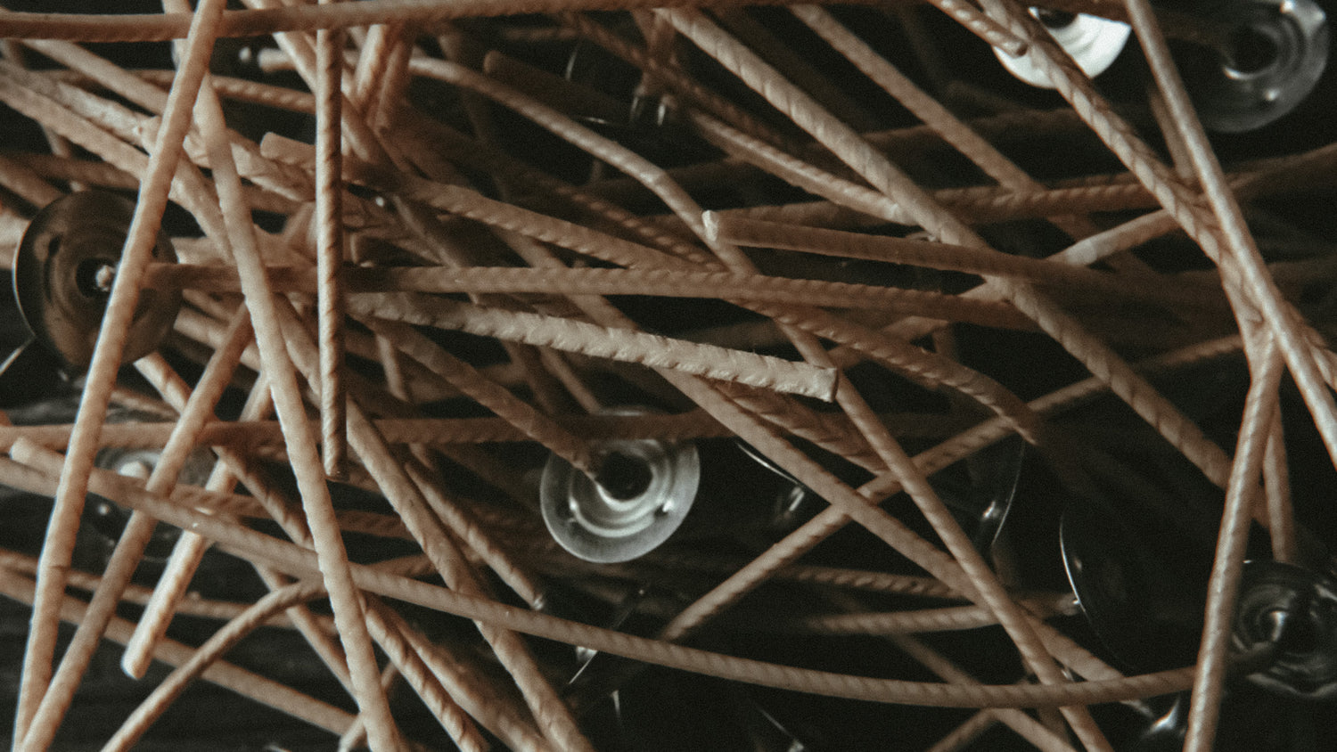 Close-up of editorial shot of finished cotton wicks.
