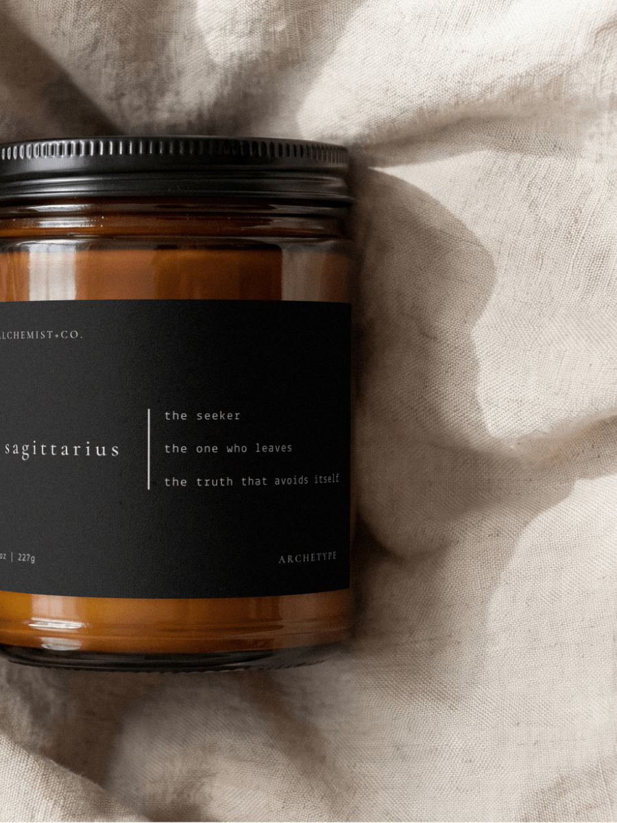 Sagittarius candle from the Archetype Collection by Alchemist + Co.