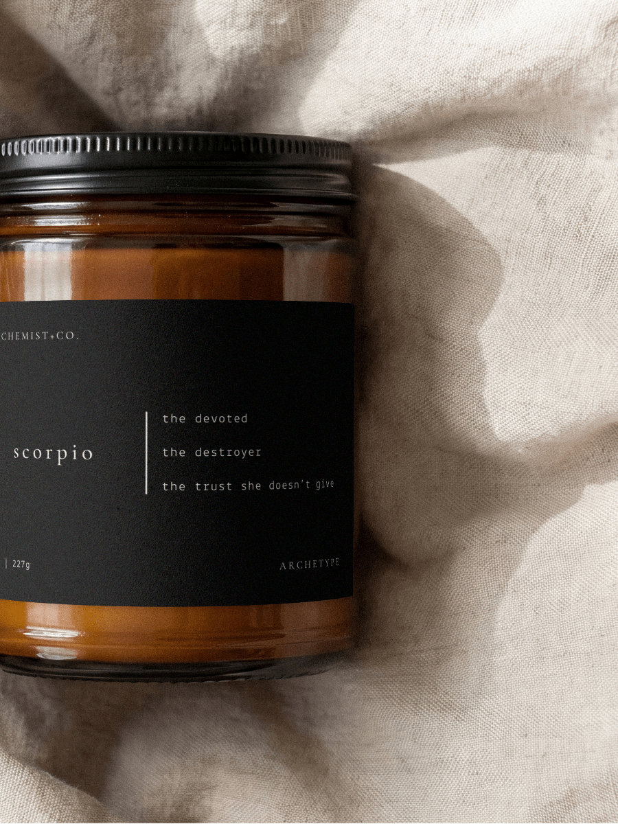 Scorpio candle from the Archetype Collection by Alchemist + Co.