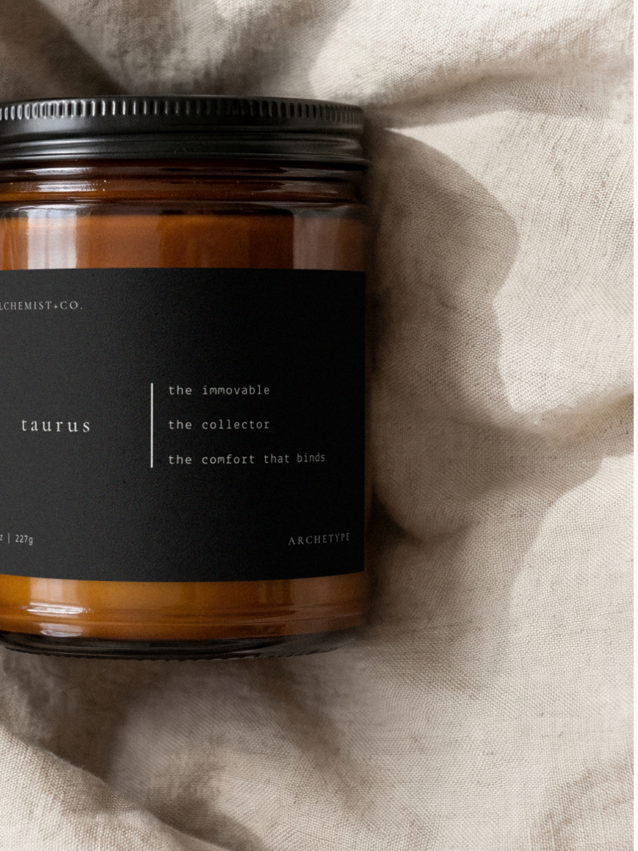 Taurus candle from the Archetype Collection by Alchemist + Co.
