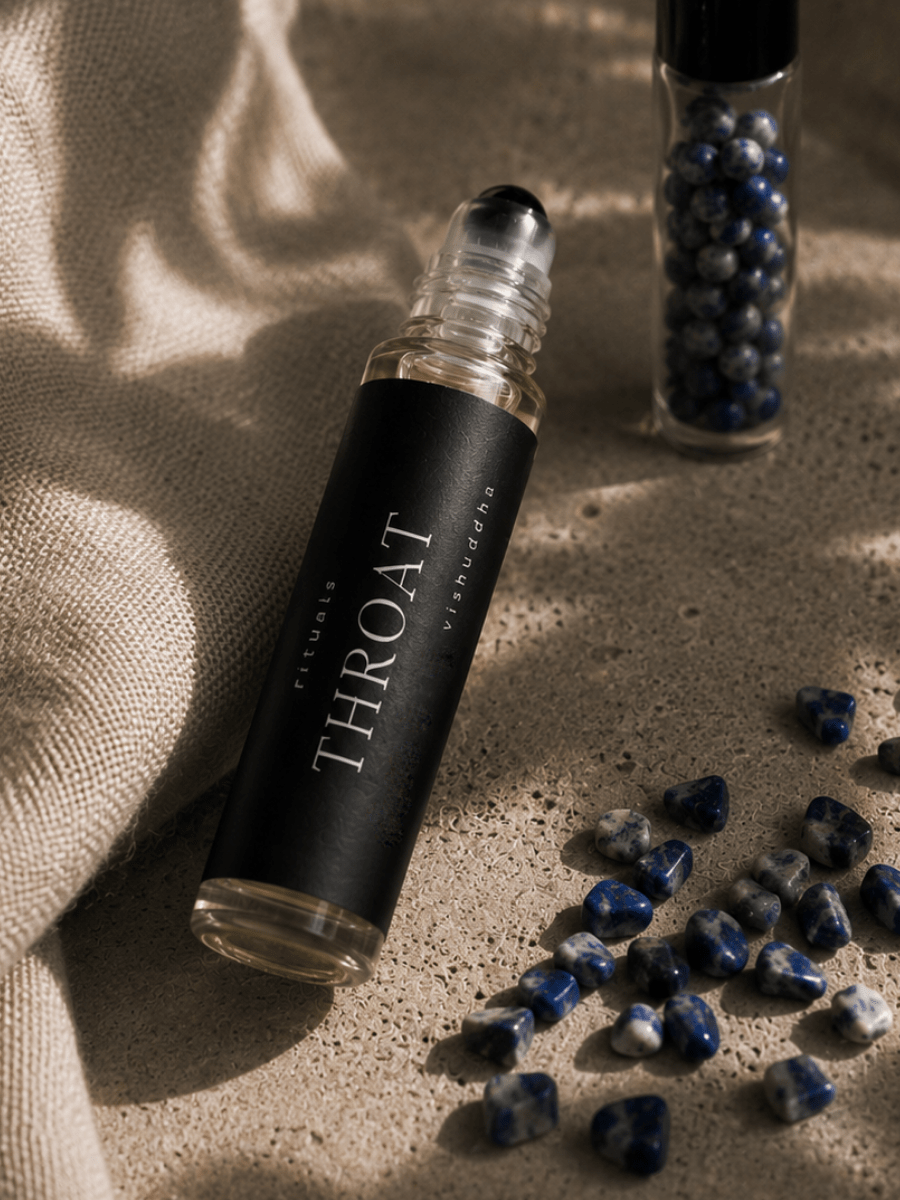 Throat Chakra Balancing Roller with lapis lazuli by Alchemist + Co.