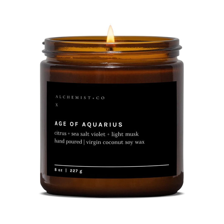 AGE OF AQUARIUS - Candles with crystals, Crystal Candles - Alchemist + Co