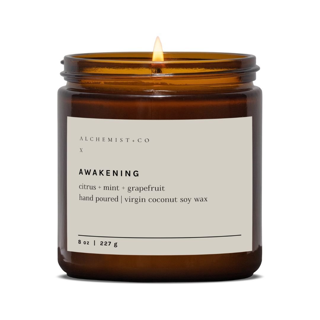 AWAKENING - Candles with crystals, Crystal Candle, Alchemist + Co