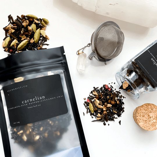 CARNELIAN - Organic Loose Leaf Tea with crystals, Alchemist + Co