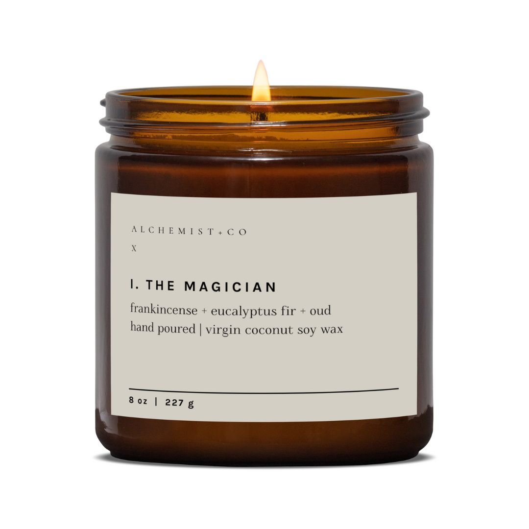 I. THE MAGICIAN - Candles with crystals, Crystal Candles, Alchemist + Co