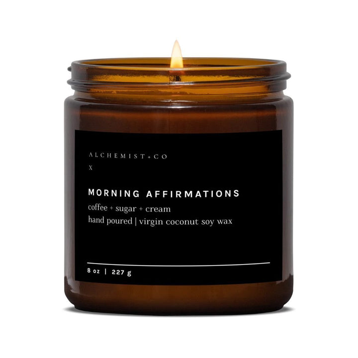 MORNING AFFIRMATIONS - Candles with crystals, Crystal Candles, Alchemist + Co