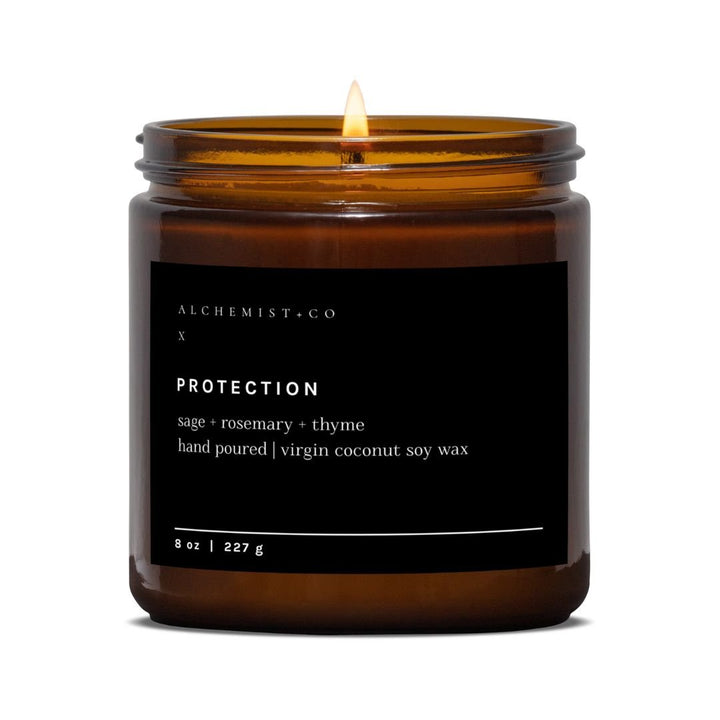PROTECTION - Candles with crystals, crystal candles, Alchemist + Co