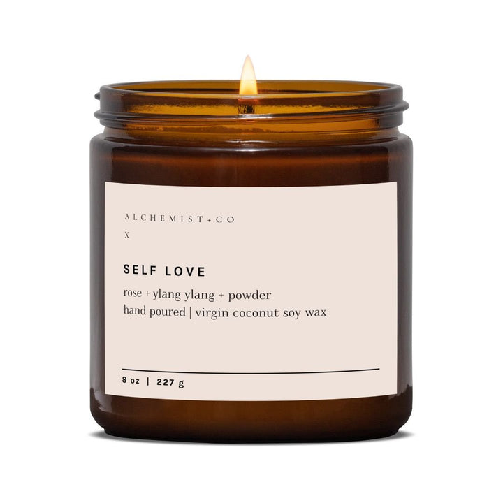 SELF LOVE - Candles with crystals, crystal candles, Alchemist + Co