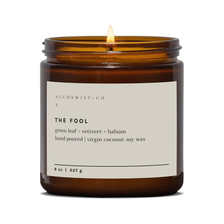 THE FOOL - Candle with crystals, Crystal candle, Alchemist + Co